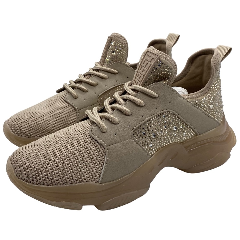 Steve Madden Tan Sneakers with Gold Accents